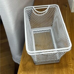 Set of two gray wire baskets